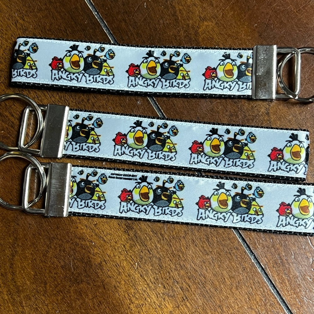 Handcrafted keychain in Angry Birds, new without tags.